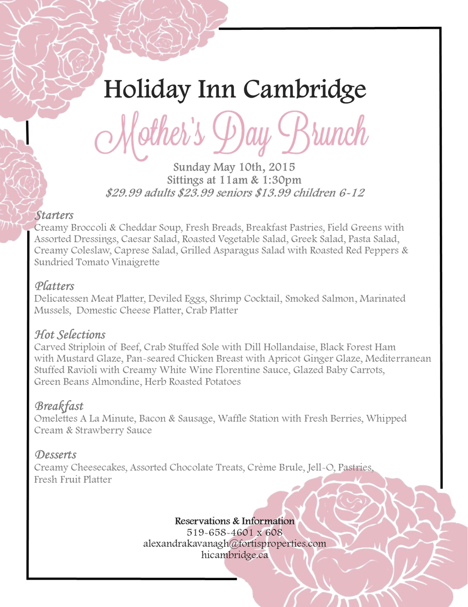 hicambridgeca's tweet photo. Still wondering what to do for #MothersDay? Tweet or dm your reservation &amp; receive 10% off your bill. Expires 04/30 http://t.co/7UiZlzWBcY