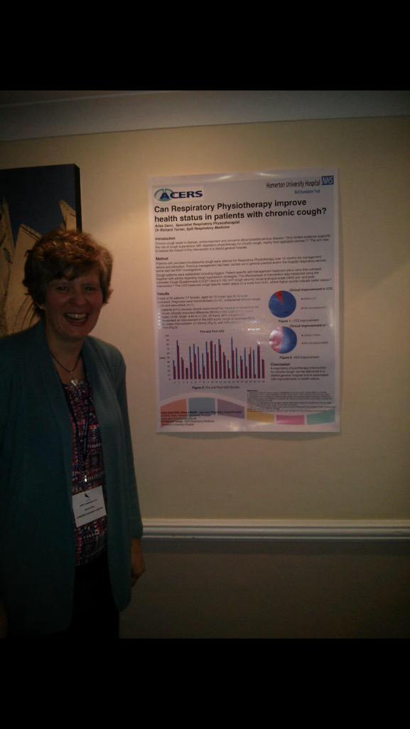 ACERSHomerton's tweet photo. Well done to ACERS physio Ailsa Dann on presenting a poster on chronic cough #ACPRC2015 #respiratoryphysio http://t.co/bDvAuIBwsN