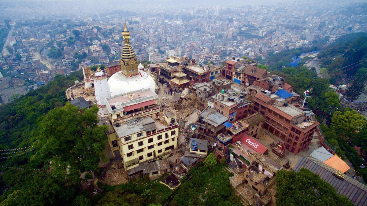 Amazing drone images from Kathmandu show the damage from #NepalEarthquake (Pics from Kishor Rana on Facebook)