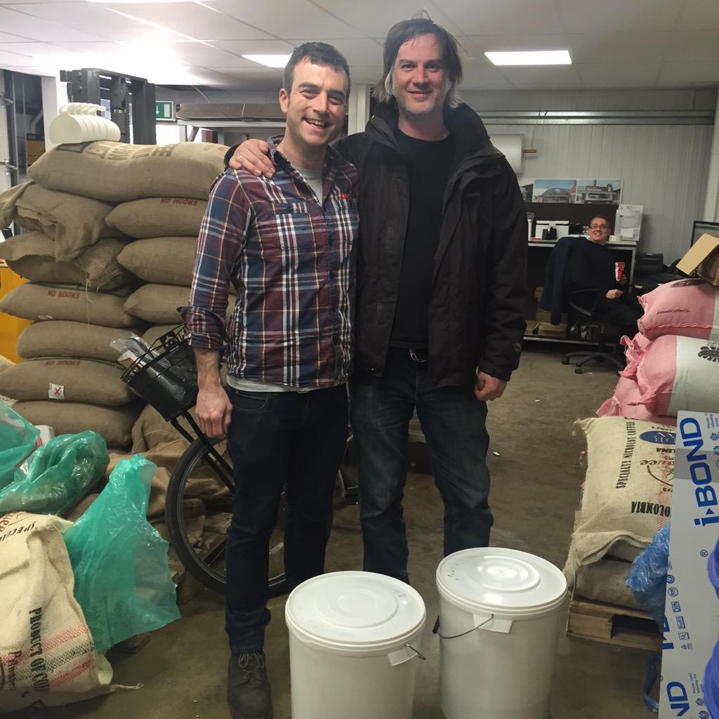 Hartfamilybeer's tweet photo. Coffee going to @CottonEndBrew from @bellabarista for the next brew of Coffee Porter - cheers Steve http://t.co/zrdTpJIXkF