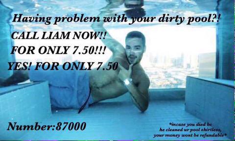zmalikgirl1D's tweet photo. I AM 💯% CERTAIN A FILO DID THIS 😂😂😂😂 #LIAMTHEPOOLCLEANER http://t.co/7kktMuWV6n