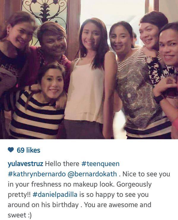 \Daniel Padilla is so happy to see you around on his bday\"

You can see DJ\s veritable hapiness with Kath\s presence 
