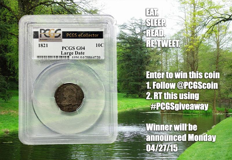 PCGScoin's tweet photo. Giving away this 1821 Capped Bust Dime later today! Follow and RT #PCGSgiveaway for a last chance to win. http://t.co/PQ3Sbryjhh