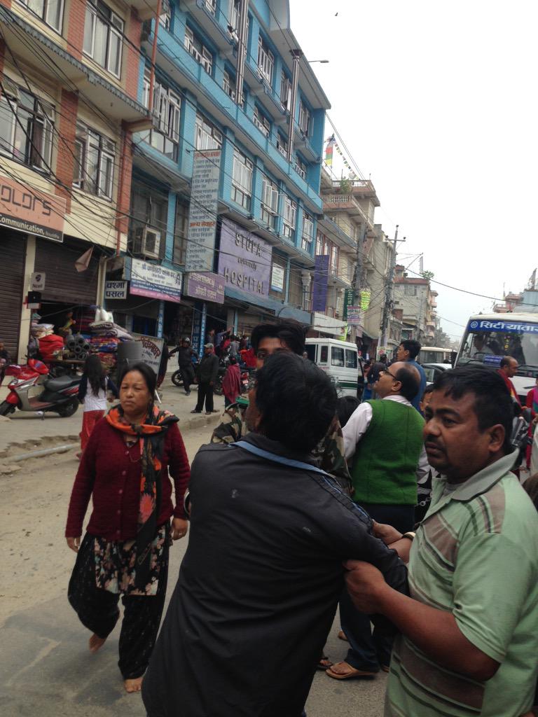 alisonfhudson's tweet photo. Right after the #NepalQuake in front of my apartment in Boudha. http://t.co/NrMzADoSkK