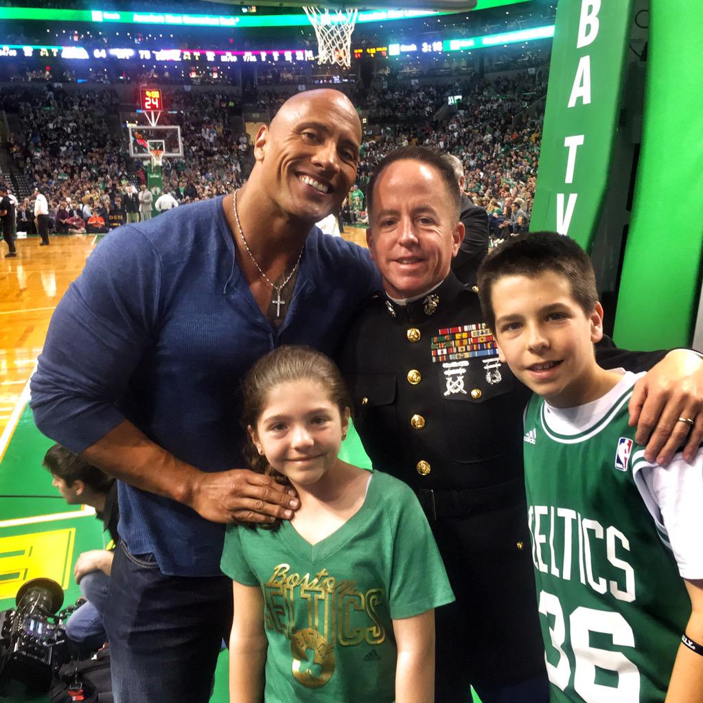 TheRock's tweet image. An honor meeting you and your family. Thank you, sir for all you've done. Stay strong.. #Salute #BostonStrong