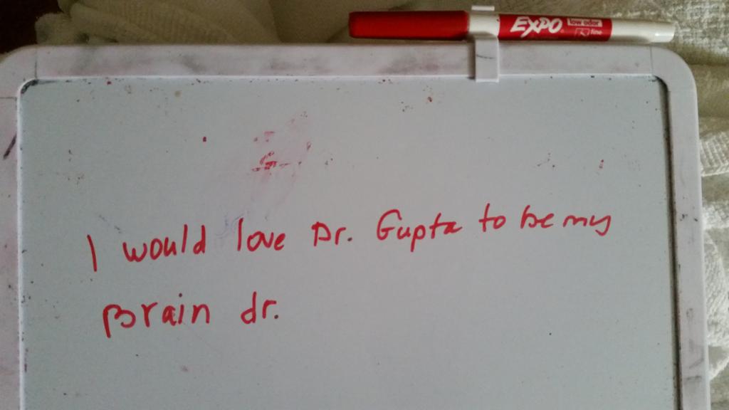 MPB_Strong's tweet photo. And @drsanjaygupta makes the white board this AM! Maybe he'll cheer @mpbaldauf with a #MPBstrong shoutout? #Pray4MPB http://t.co/RtJzuPPrXg