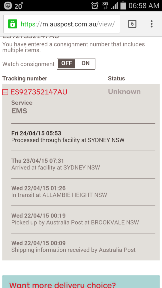 Australia post tracking