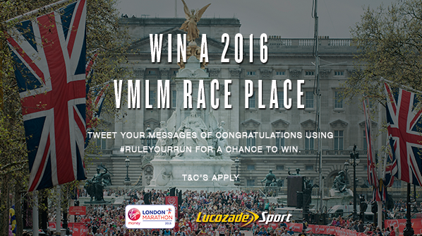LucozadeSport's tweet photo. Take your place on the 2016 @LondonMarathon start line. Tweet your message of congratulations. #ruleyourrun http://t.co/CRkSbjfMLP