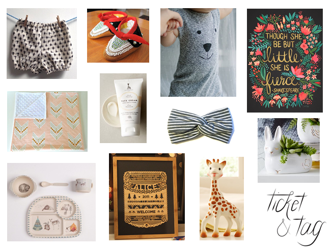 TicketandTag's tweet photo. Shop our favorite #babyshower gifts from @Etsy @Anthropologie &amp; @PotteryBarnKids http://t.co/KIVB3rKD1V http://t.co/uSsunYtzBd