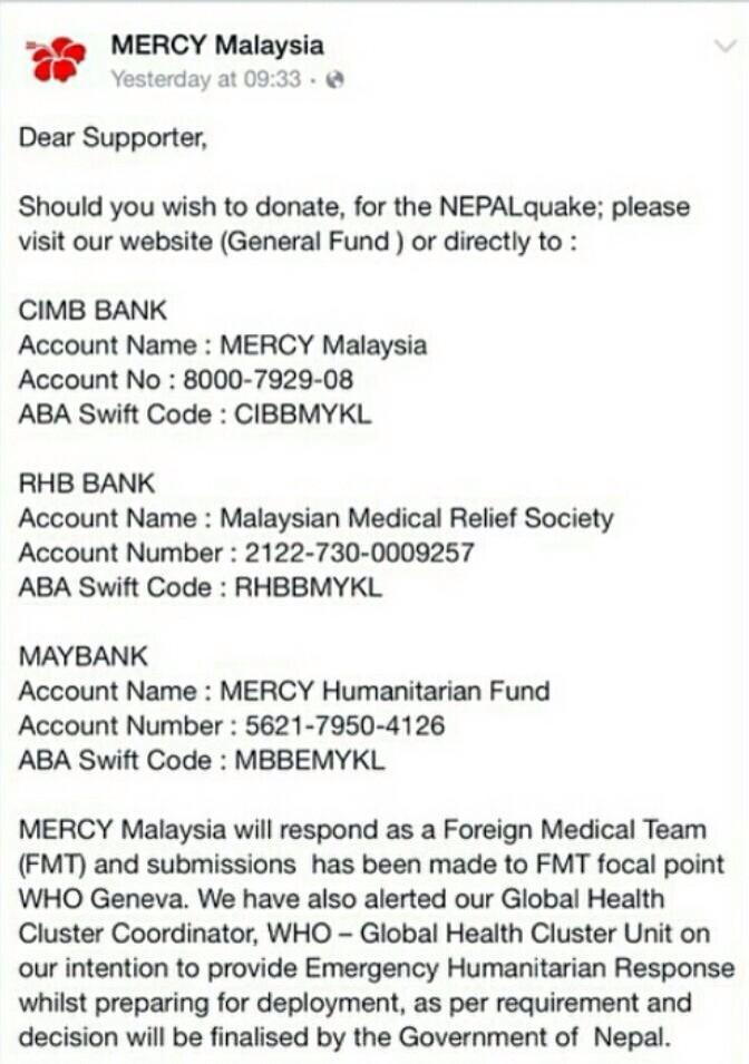 TelekungPeople's tweet photo. So guys, here's the mercy account number for those who wish to donate. http://t.co/Kh0cMRGyYB