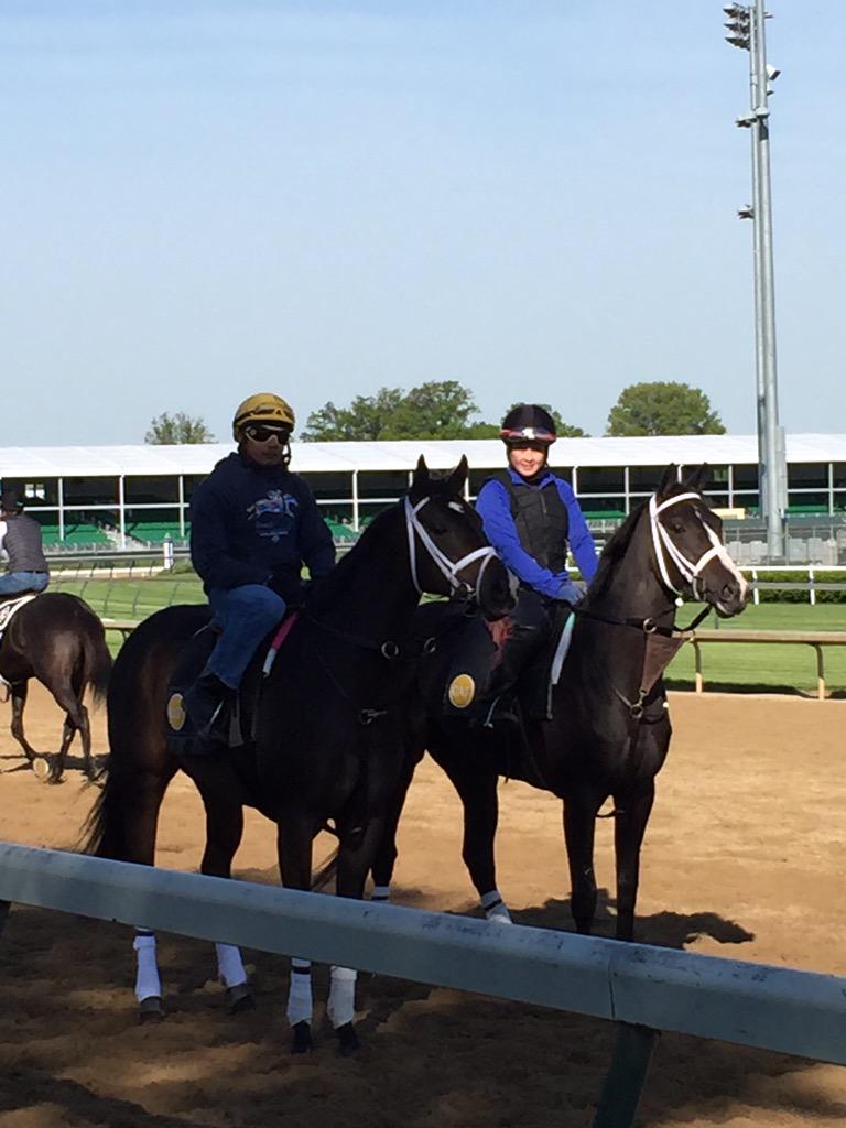 One proud momma here watching Sexy and Four Inch Heels on the track together today <a href="/ChurchillDowns/">Churchill Downs</a> <a href="/RacingCatalano/">Catalano Racing</a>