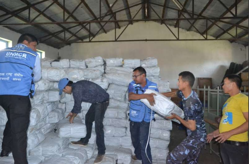 Refugees's tweet photo. UNHCR rushes plastic sheeting and solar-powered lamps to Nepal earthquake survivors http://t.co/F9yjBlMCIB http://t.co/nxid8r6P06