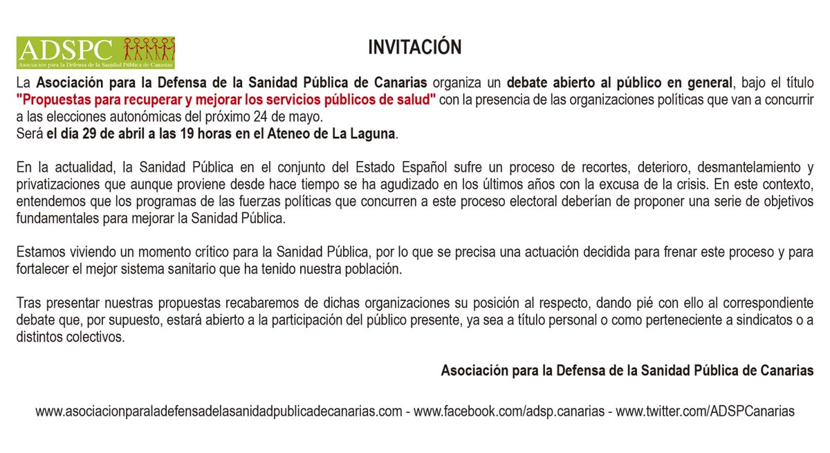 Debate abierto: "Propuestas para recuperar y mejorar los #servicios #públicos de #salud" Te animas?