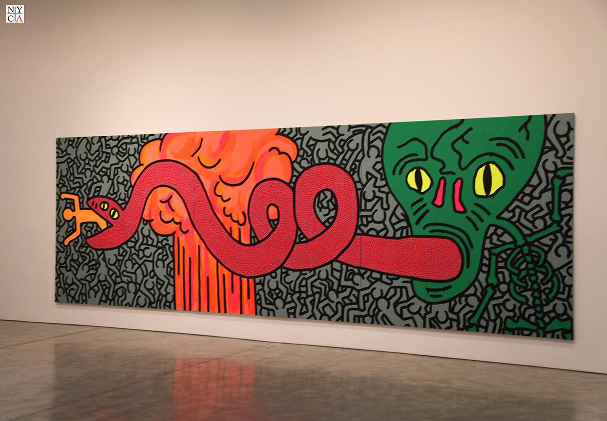 Keith Haring's work always seems to bounce off the surface. From the recent Heaven and Hell exhibition at Skarstedt.