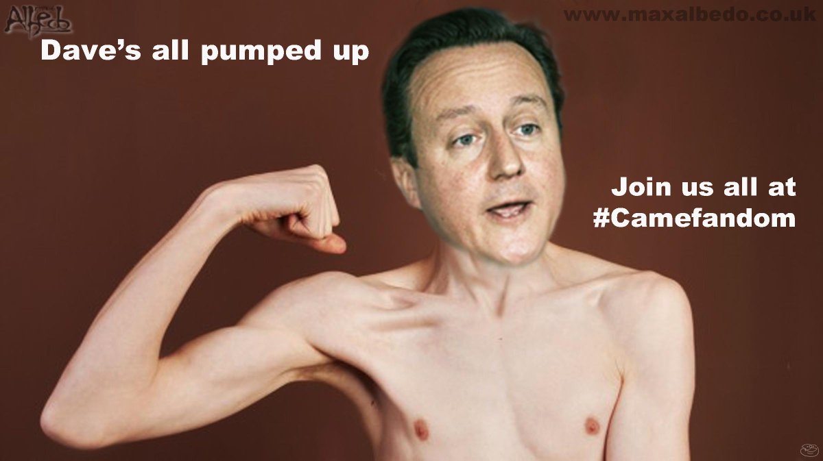 Dave's all pumped up #Labour #uksatire #GE2015 #funnyimages #milifandom @MaxAlbedo #bbcdp