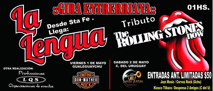 LALENGUA_21's tweet photo. PROXIMOS SHOWS:1Y 2 de mayo en Entre Rios. http://t.co/kstrM7Yind -- LA LENGUA (@LALENGUA_21)