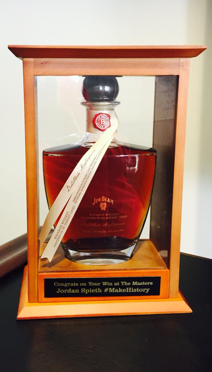JimBeam's tweet photo. A Master like @JordanSpieth deserves a Masterpiece. Cheers! http://t.co/HEyaWZhISi