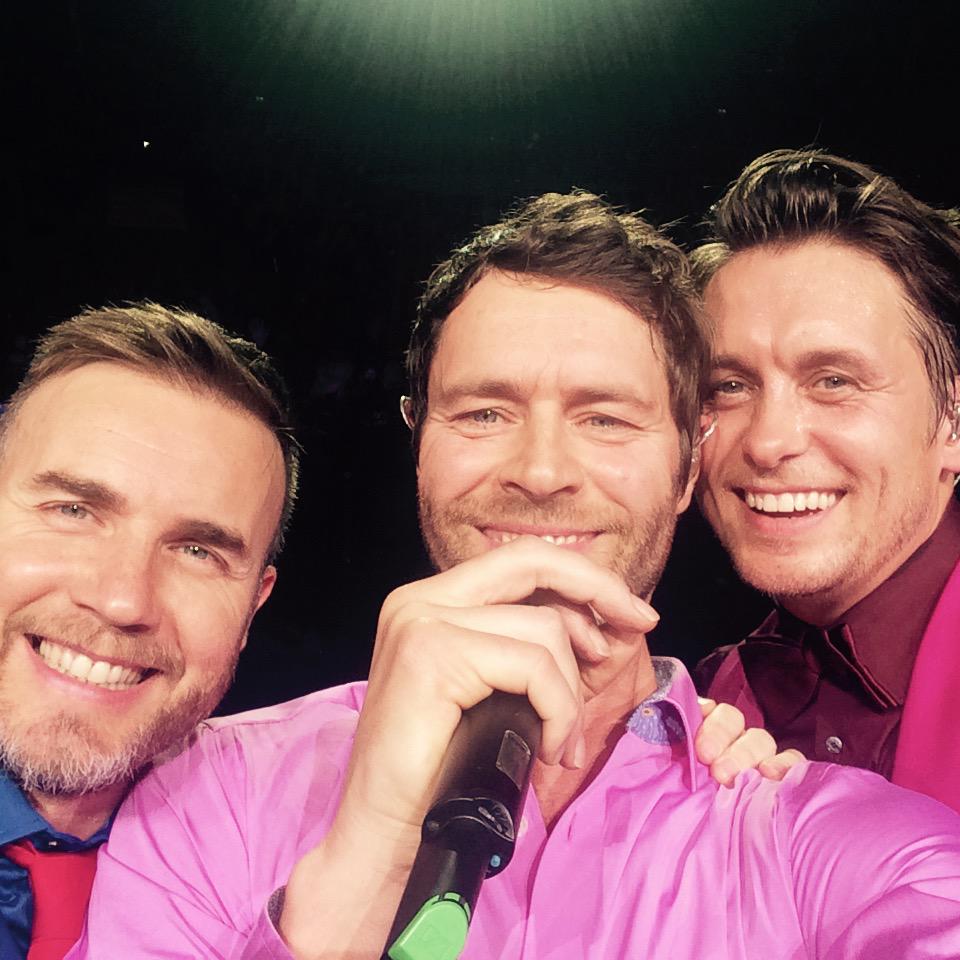 GaryBarlow's tweet photo. Our first night selfie on stage!!
#TTIIITour http://t.co/6KXhEPAawt