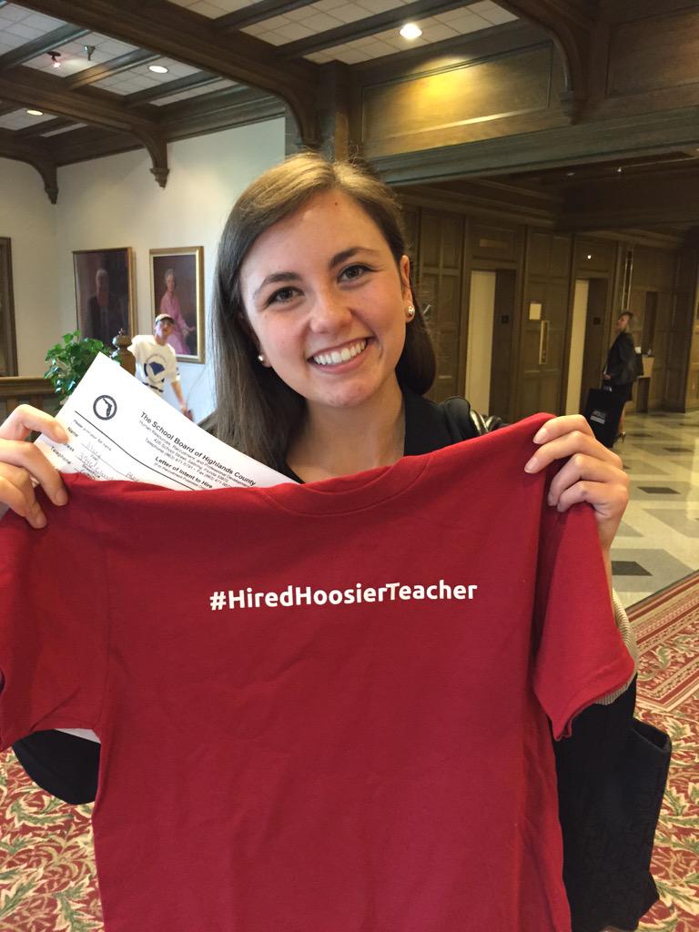 IUSchoolofEd's tweet photo. RT @IU_OTE: And another one! Way to go Mary Pasquale! #InterviewDay15 #HiredHoosierTeacher http://t.co/T7DOT8uBCx
