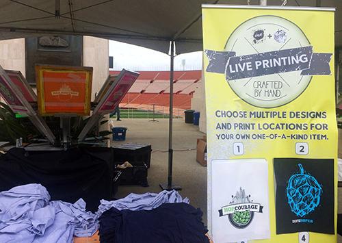 inkpluscotton's tweet photo. Thanks for having us out to live screen print this weekend @HopCourage! #livescreenprinting #hopcourage #beerfest http://t.co/Wuv5fZ7kOd