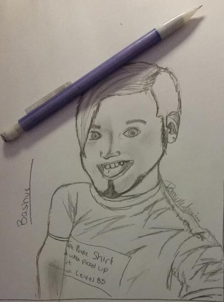 PixelPunxx's tweet photo. @Bashurverse got bored so attempted to doodle you #bashfart such a handsome man! http://t.co/eaCN0yQna4