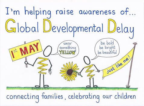 stripyfish's tweet photo. It is Global Developmental Delay day on 1st May.  Show your support wear something yellow. http://t.co/ViwKjFcmD1