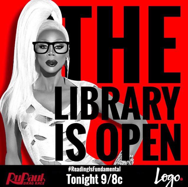 jureich's tweet photo. In the great tradition of #ParisIsBurning because #ReadingIsFundamental @RuPaul @RuPaulsDragRace #DragMonday ❤️❤️❤️ http://t.co/BQ6G0i0Gc4