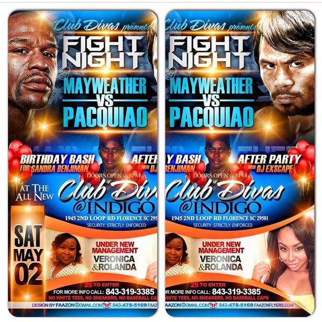 RolondaTheBeast's tweet photo. Big MAYWEATHER vs PACQUIO Fight Party - 
Sat.May 2 
@clubdivas843  in Florence, SC !!! {{Grand Opening Weekend}} http://t.co/nmvFRMZaCA