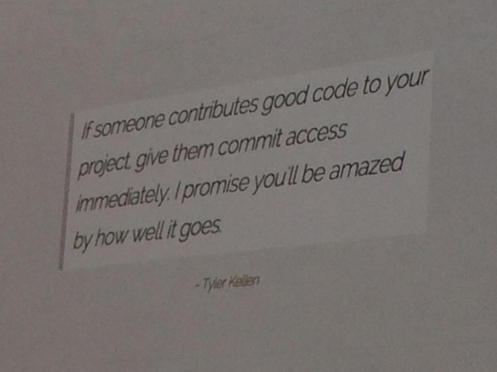 jkup's tweet photo. Love this quote from @kadamwhite's side projects talk http://t.co/T75POi2hP4