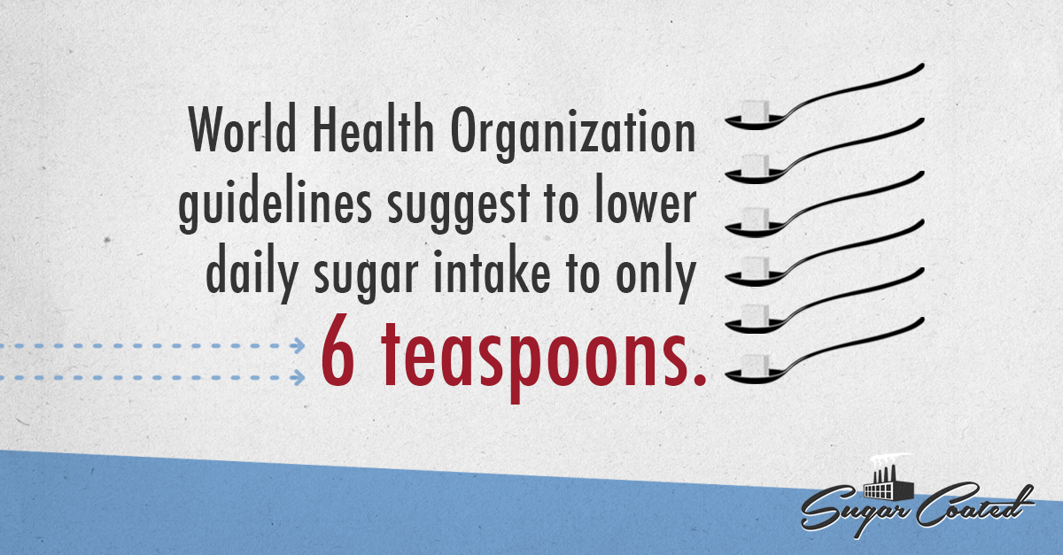 SugarCoatedDoc's tweet photo. Do you abide by the @WHO sugar guidelines? They suggest only 6 teaspoons a day. #SugarCoated http://t.co/lBpdk4hWPt