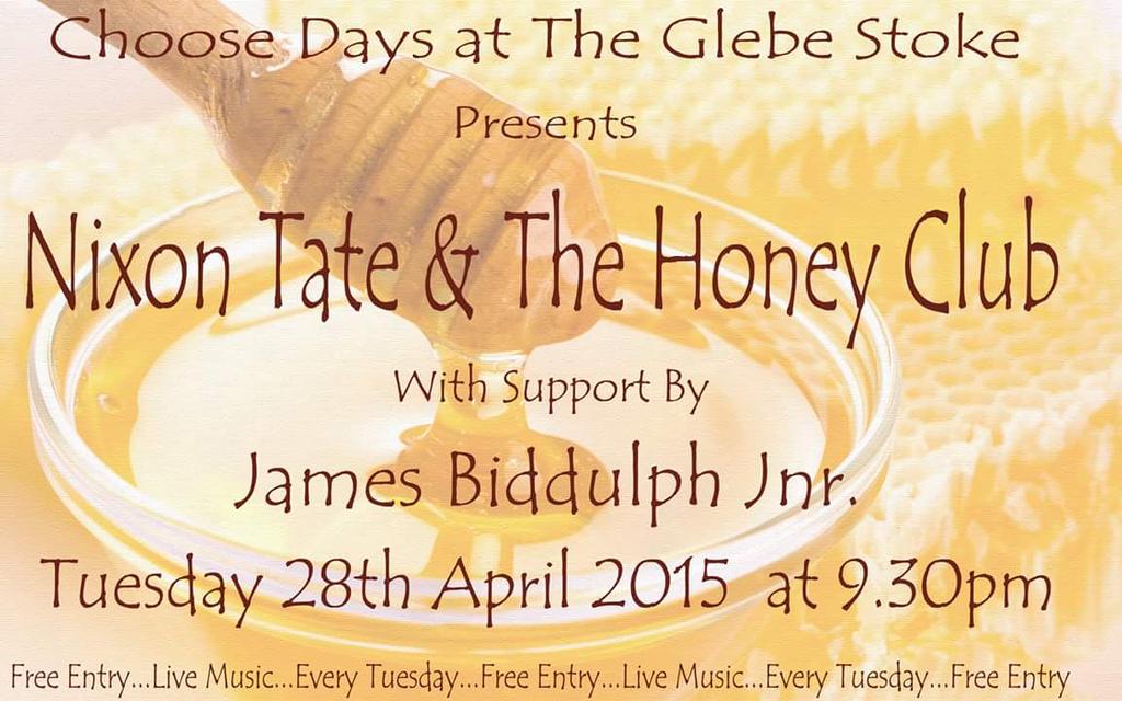 Did you love <a href="/NixonTateMusic/">Nixon Tate Music</a> &amp;The Honey Club at <a href="/SMGreenParty/">Moorlands Greens</a> "Green Gathering" ? They play The Glebe Stoke tomorrow