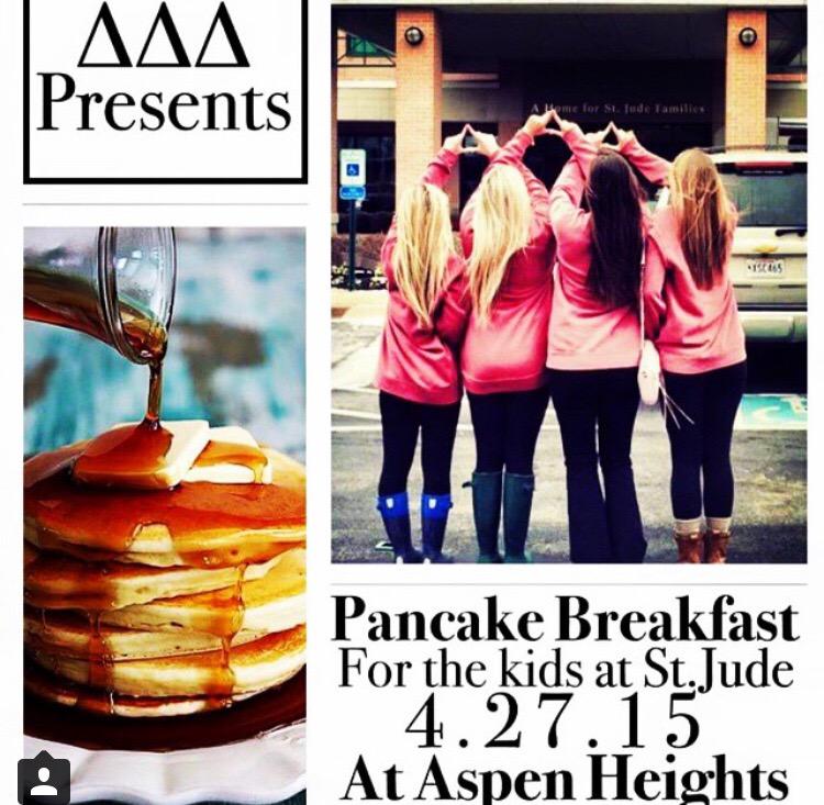 mariap_andrade's tweet photo. If you're not at Aspen eating unlimited pancakes for the kids at St. Jude what are you even doing with your Monday🌚 http://t.co/zNOIn1iVO7