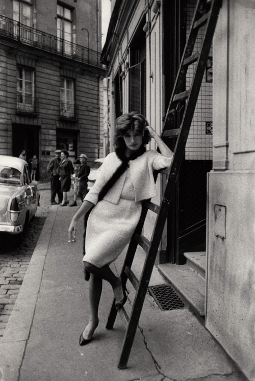 Anouk Aimée (Happy Birthday) during the filming of Jacques Demy\s LOLA. 