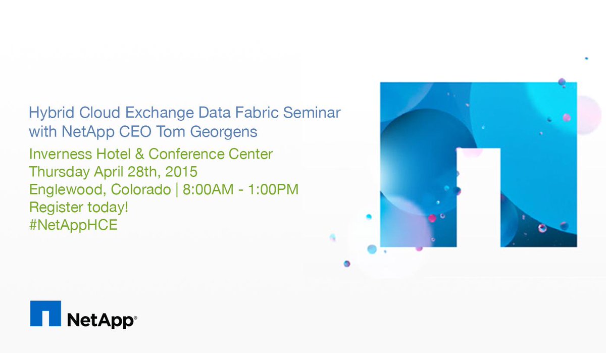 NetApp's tweet photo. Join us tomorrow in Denver to hear #cloud insights from leading industry experts http://t.co/Ouz2aKQ1IW #NetAppHCE http://t.co/aHljHZVQku
