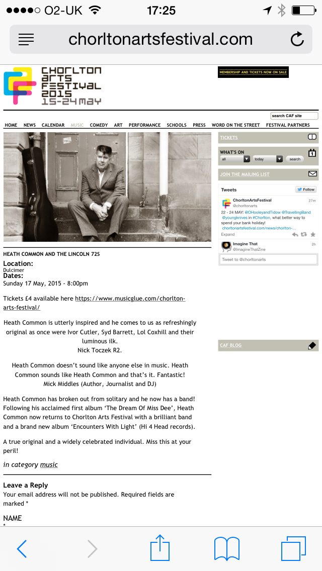 Heathcommon's tweet photo. Heath Common at Chorlton Arts Festival (Dulcimer bar) on Sunday, 17 May. Album launch for 'Encounters With Light' http://t.co/pX26tJ2MeZ
