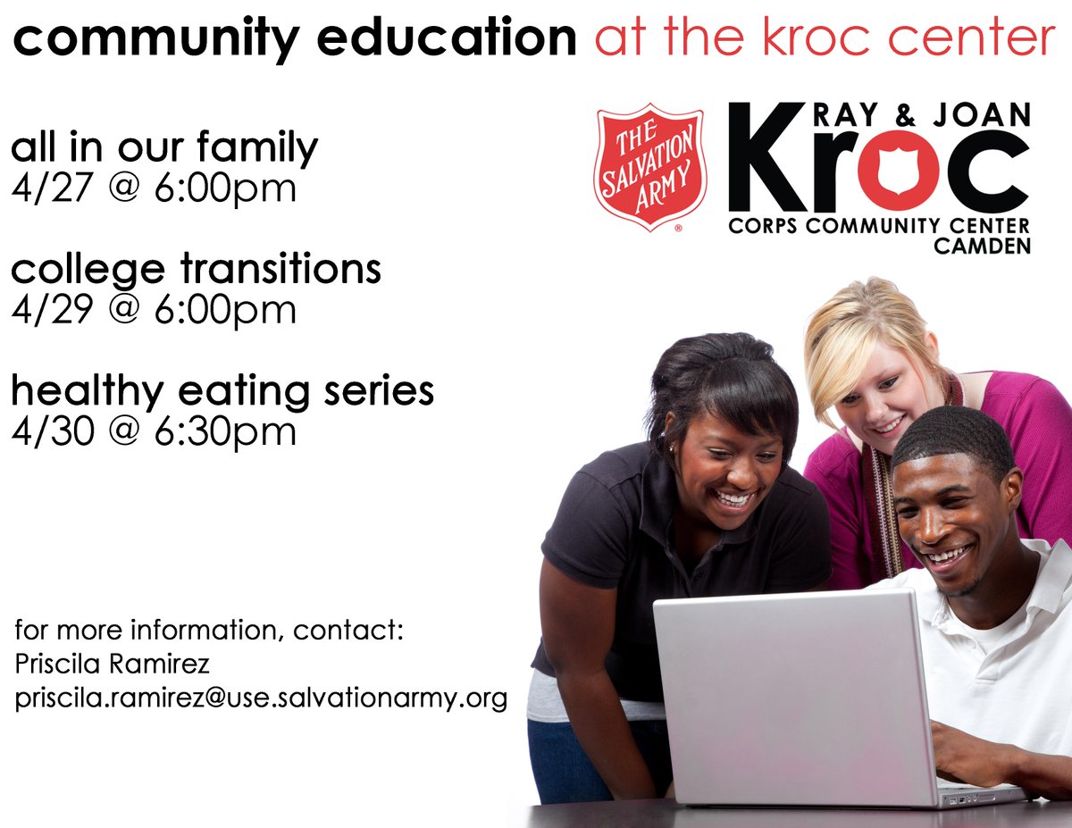 CamdenKroc's tweet image. Check out this week's #communityed classes here at the #KrocCenter!