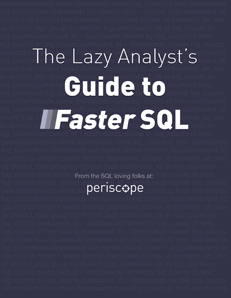 PeriscopeData's tweet photo. Slow queries got you down? Check out our new (free!) guide to faster SQL!

Get it now: https://t.co/1upqmwwVDa #SQL http://t.co/cW9SZ5xESn