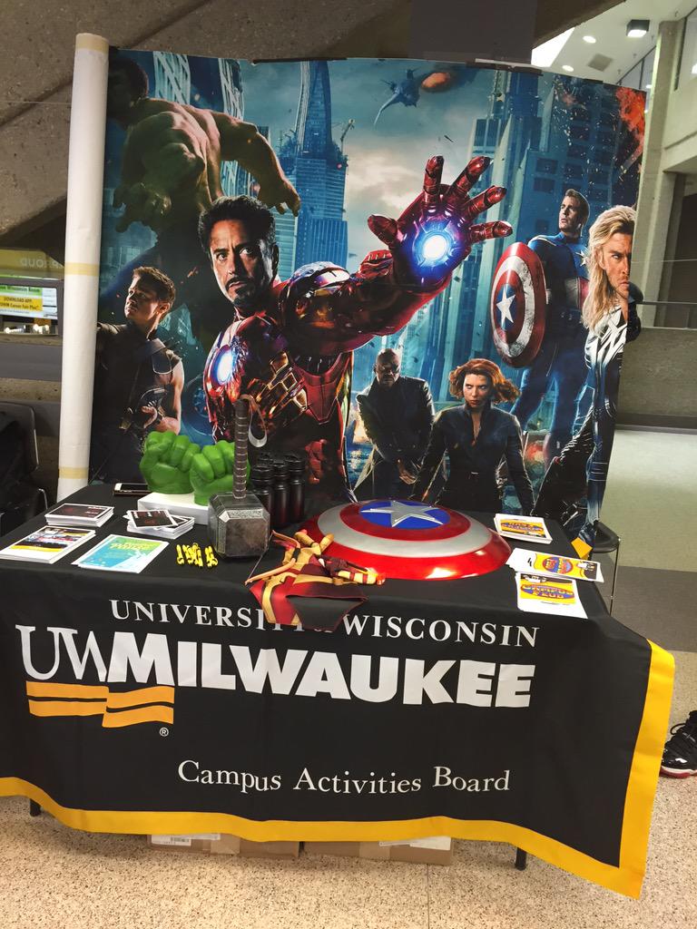 UWMScoop's tweet photo. CAB is sponsoring a FREE trip to see @Avengers Age Of Ultron for UWM Students Only. Arrive 6pm Union 143. http://t.co/NBQ1CzMKTa