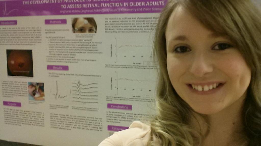 HarriLizzi's tweet photo. Presented my first poster at my first #researchconference today. A #PhD milestone & the first of many (I hope!) 😊👓🎓🔬📉 http://t.co/UeUqxyjE52