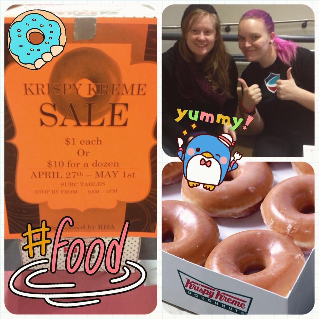 CWU_RHA's tweet photo. Speaking of positive things, we're selling Krispy Kreme donuts all week in the SURC! $1/donut, $10/box π© #RHASay #CWU http://t.co/sFHCK8yARj