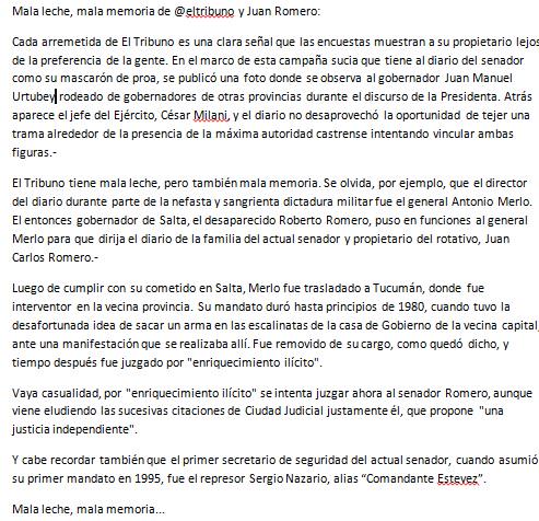 VERDADERACARAOK's tweet photo. SERA MALA LECHE?? O SERA MALA MEMORIA DE EL TRIBUNO? EL PASADO TE CONDENA!!! JUAN CARLOS ROMERO http://t.co/qCDPTzxhhb