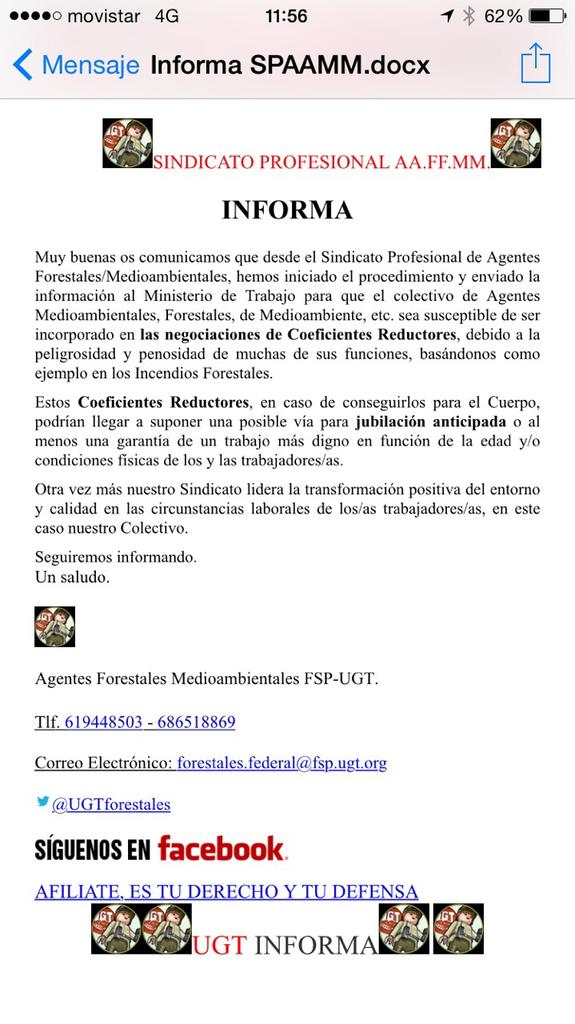 UGTForestales's tweet photo. Además de en #StopLeyMontesPP #TejerinaRecapacite seguimos trabajando por #AAMM #AAFF en mejora de sus condiciones http://t.co/YwhDlmASlg
