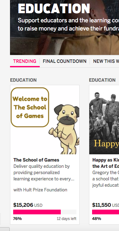 davinciclub_'s tweet photo. Trending right now! So close to goal! Join #theschoolofgames in the last mile: http://t.co/tcQVX9Fh5e @hultprize http://t.co/bK52ZXHerE