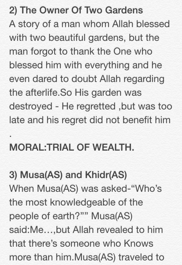 Islamic_Truth_'s tweet photo. The 4 stories in Surah Al-Kahf and their morals and the relationship between the morals and the dajjal. http://t.co/7RItwQ3T86