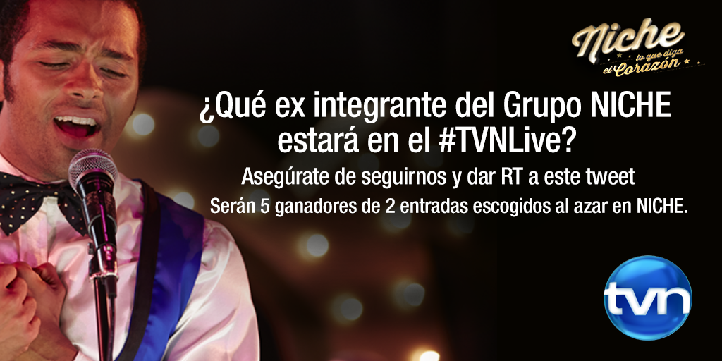 ¡SORTEO de entradas al #TVNLive! Dale RT a este Tweet y responde. El sorteo se realizará al finalizar la novela.