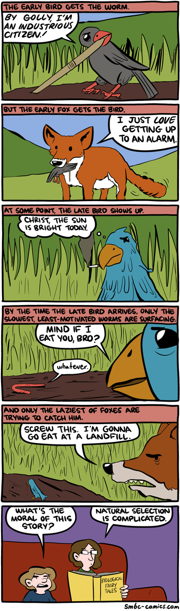 studioDtalent's tweet photo. The Early Bird Gets the Worm, but the Late Bird... 
#smbc 
http://t.co/rGzn25bFSc http://t.co/Uioo5iG13z