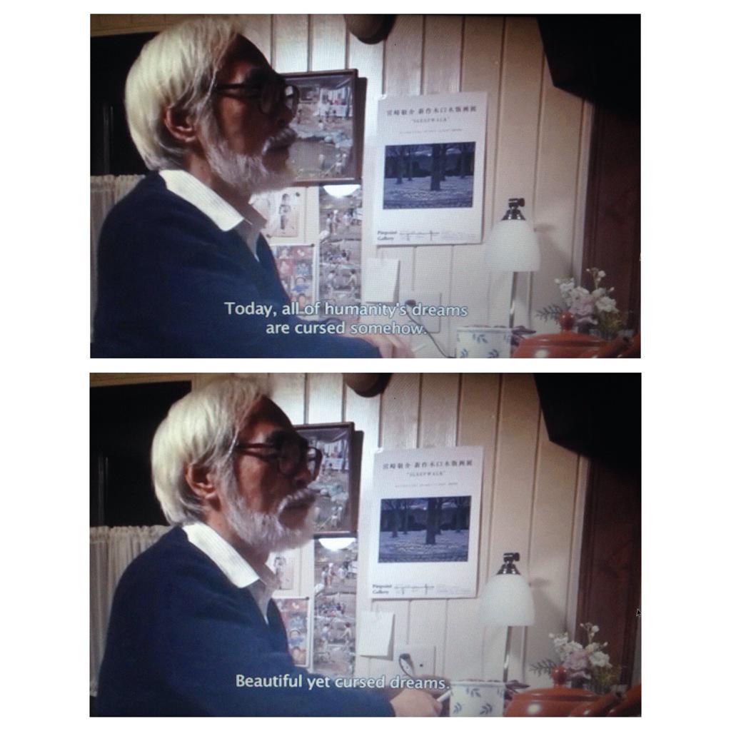 Katlyn_J's tweet photo. Feeling deeply inspired after watching, "The Kingdom of Dreams and Madness". Miyazaki is one of my favourite humans. http://t.co/sRgarv1ROR