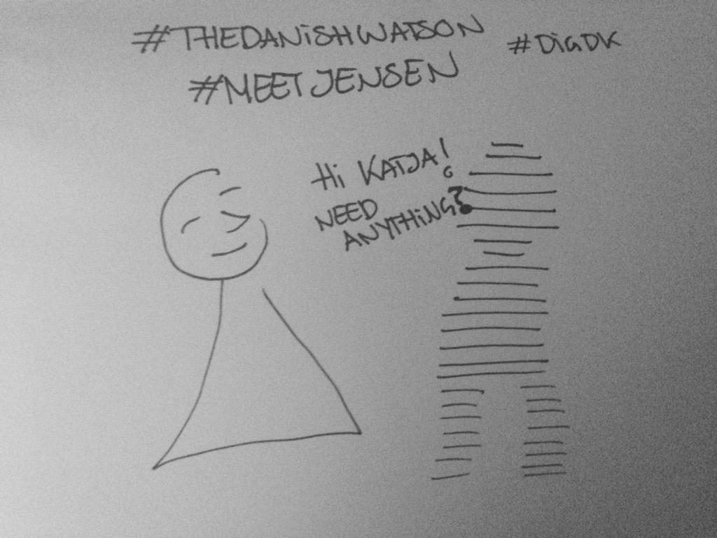theKDeichmann's tweet photo. #theDanishWatson #meetJensen #digdk inspired by @andershvid pitch today and workshops - and just silly-tired I guess http://t.co/LnGkdj8yHg