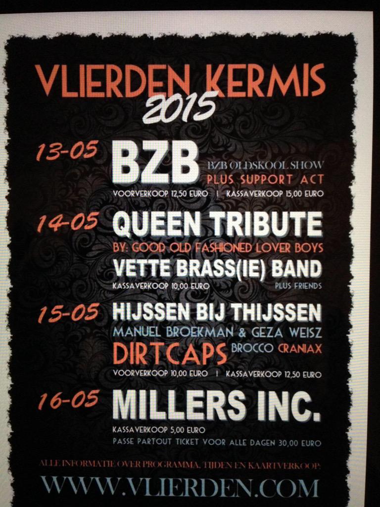 MillersIncmusic's tweet photo. Einnnnndelijk staan we in Vlierden! Afsluiten van Vlierden kermis op 16 mei. Zininnnn! http://t.co/2qhYga9QEm