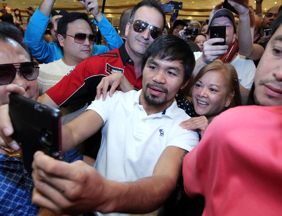 trboxing's tweet photo. WATCH @MannyPacquiao host a fan rally LIVE at 2p ET/11a PT on Tue., April 28 via http://t.co/Na9vJ4423k. #MayPac http://t.co/IzVCQtrvGu